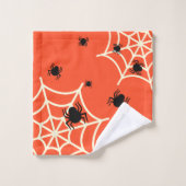 Halloween Spiders on Web Bad Handdoek (Wasdoekje)