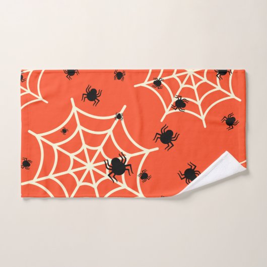 Halloween Spiders on Web Bad Handdoek (Handdoek)