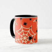 Halloween Spiders on Web Mok (Voorkant links)