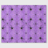 Halloween Spiders Paars Cadeaupapier (Vlak)