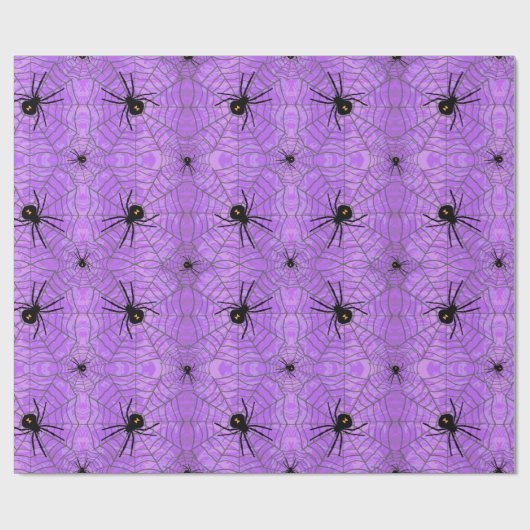 Halloween Spiders Paars Cadeaupapier (Vlak)