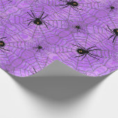 Halloween Spiders Paars Cadeaupapier (Hoek)