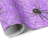 Halloween Spiders Paars Cadeaupapier (Rol Hoek)