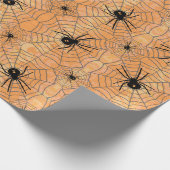 Halloween Spiders Sinaasappel Cadeaupapier (Hoek)