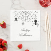 Halloween Spiders Spooky Black White Servet (Insitu)