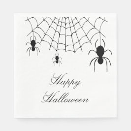 Halloween Spiders Spooky Black White Servet