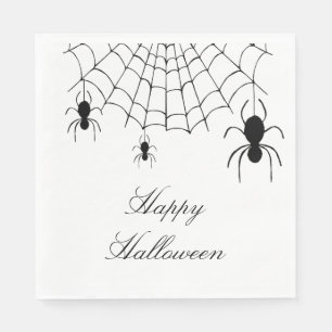 Halloween Spiders Spooky Black White Servet