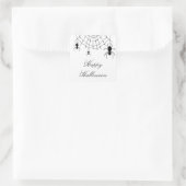 Halloween Spiders Spooky Black White Vierkante Sticker (Tas)