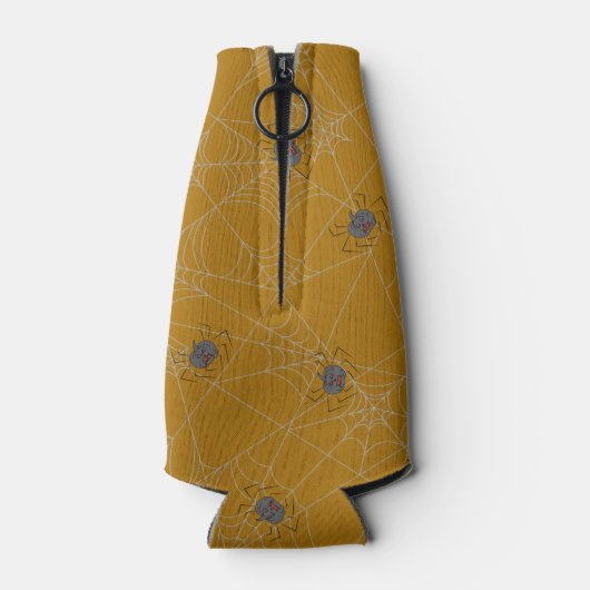 Halloween spiders web and pumpkins flesjeskoeler (Achterkant)