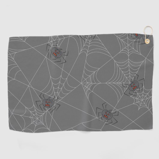 Halloween spiders web and pumpkins golfhanddoek (Horizontaal)