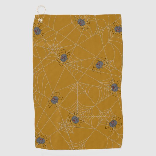 Halloween spiders web and pumpkins golfhanddoek (Voorkant)
