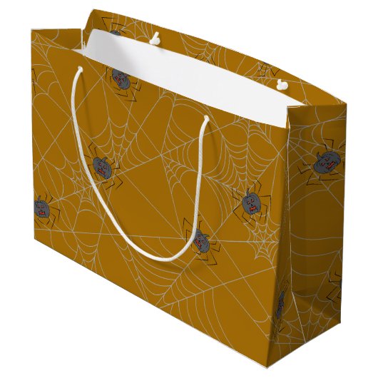 Halloween spiders web and pumpkins groot cadeauzakje (Achterkant Gekanteld)