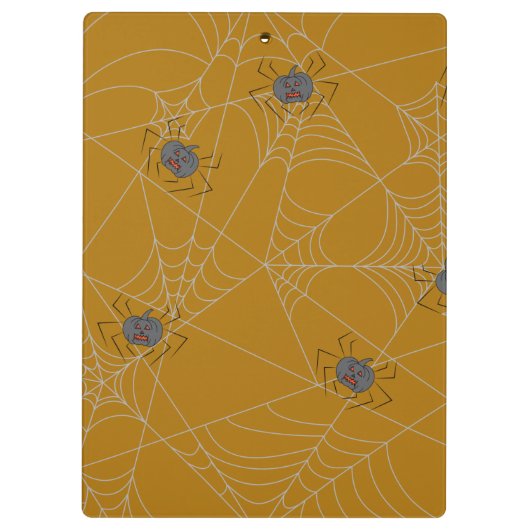 Halloween spiders web and pumpkins klembord (Achterkant)