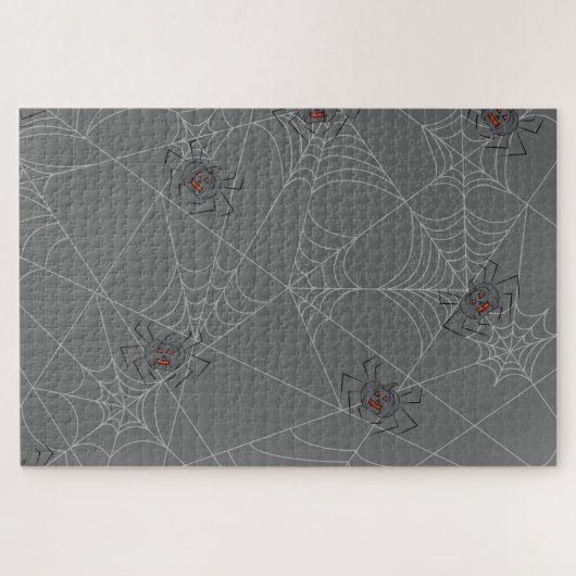 Halloween spiders web and pumpkins legpuzzel (Horizontaal)