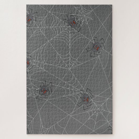Halloween spiders web and pumpkins legpuzzel (Verticaal)