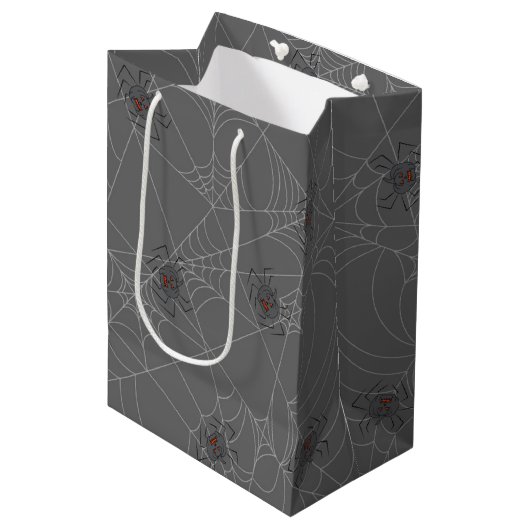 Halloween spiders web and pumpkins medium cadeauzakje (Voorkant Gekanteld)