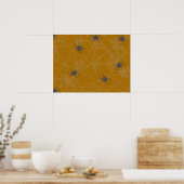 Halloween spiders web and pumpkins poster (Keuken)