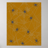 Halloween spiders web and pumpkins poster (Voorkant)