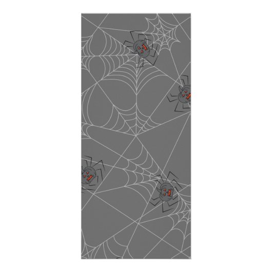 Halloween spiders web and pumpkins reclamekaart (Voorkant)