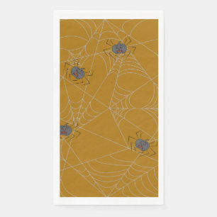 Halloween spiders web and pumpkins servet