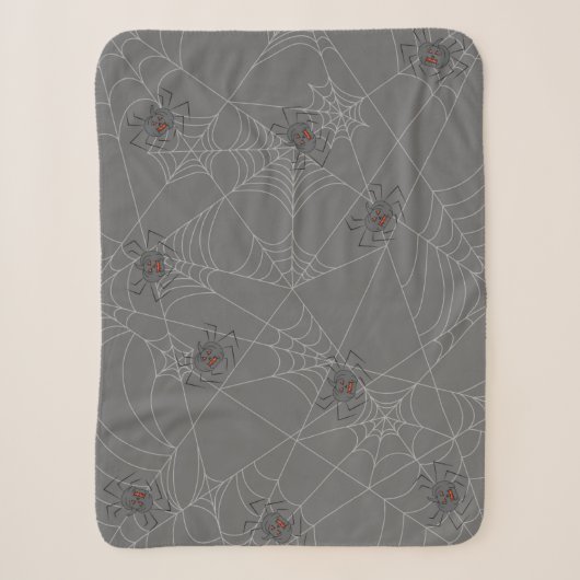 Halloween spiders web and pumpkins sherpa deken (Voorkant)