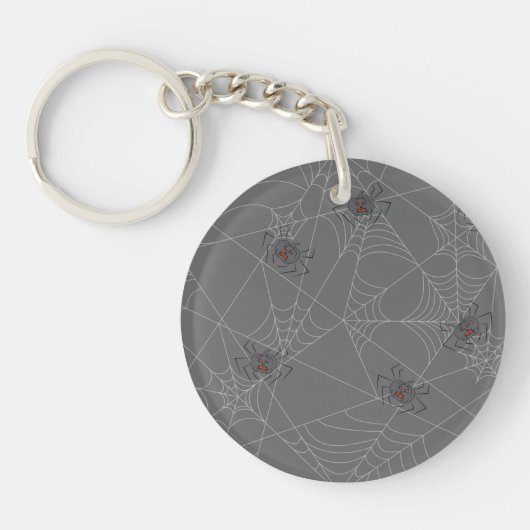 Halloween spiders web and pumpkins sleutelhanger (Voorkant)