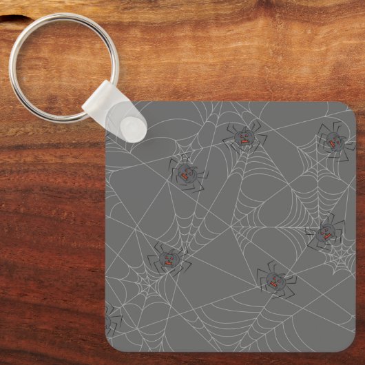 Halloween spiders web and pumpkins sleutelhanger (Voorkant)