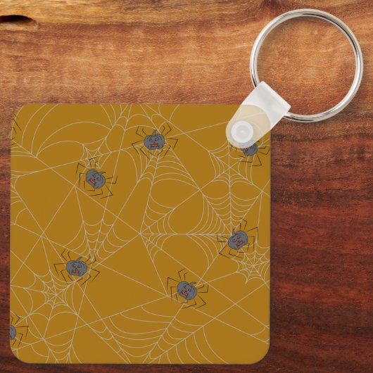 Halloween spiders web and pumpkins sleutelhanger (Achterkant)