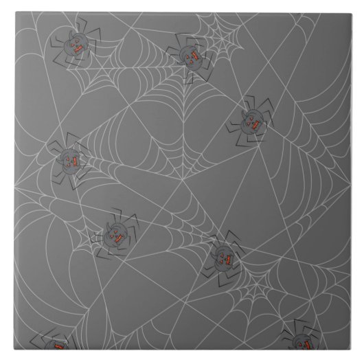 Halloween spiders web and pumpkins tegeltje (Voorkant)