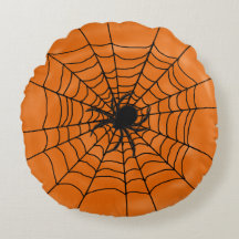 Halloween Spiders Web met Spider op Sinaasappel
