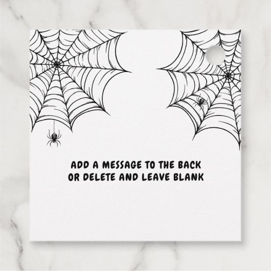 Halloween Spiderweb Bedankjes Labels (Achterkant)