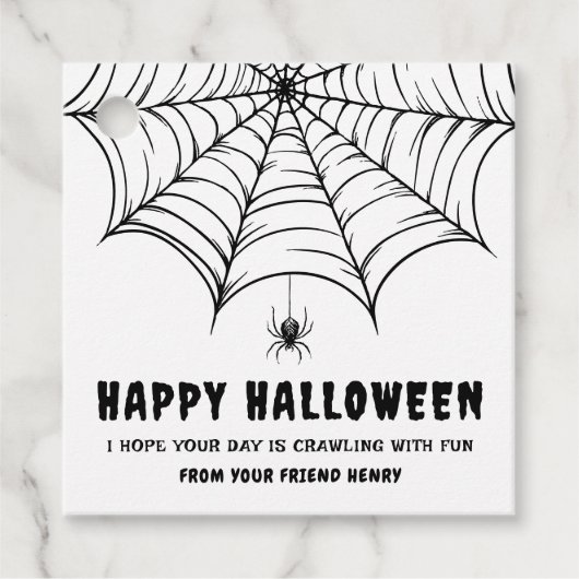 Halloween Spiderweb Bedankjes Labels (Voorkant)