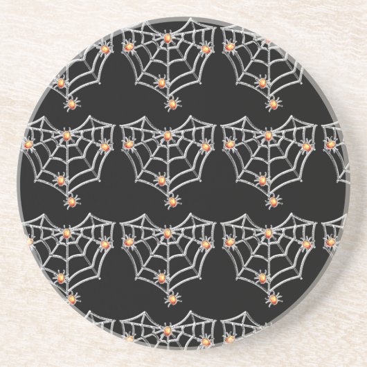Halloween Spiderweb Onderzetter (zwart) (Voorkant)