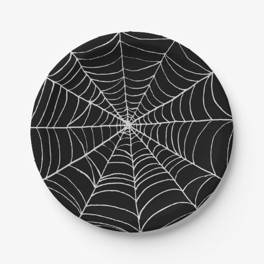 Halloween Spiderweb Papieren Bordje (Voorkant)