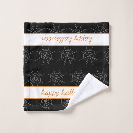 Halloween Spiderweb Patroon Badkamer Handdoek Set (Wasdoekje)