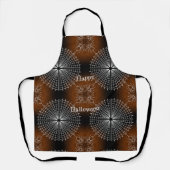 Halloween Spiderweb spinnen zwart sinaasappel wit Schort (Voorkant)