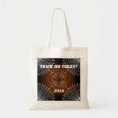 Halloween Spiderweb spinnen zwart sinaasappel wit Tote Bag (Voorkant)