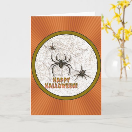Halloween Spiers Kaart (Gele Bloem)