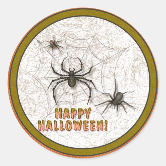 Halloween Spiers Ronde Sticker (Voorkant)