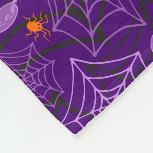 Halloween Spiers & Snoep Paarse Fleece Blanket (Hoek)