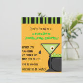 Halloween Spin MArtini Cocktail Feest Uitnodiging (Staand voorkant)