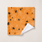 Halloween spin oranje spooky decoratief bad handdoek (Wasdoekje)