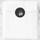 Halloween Spin Shark Prestatie Ronde Sticker (Tas)
