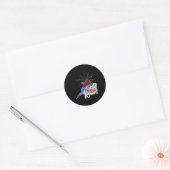 Halloween Spin Shark Prestatie Ronde Sticker (Envelop)