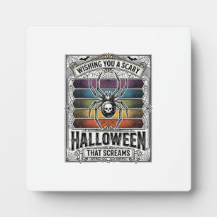 Halloween Spin Spider Verschrikkelijke Retro Gravu Fotoplaat