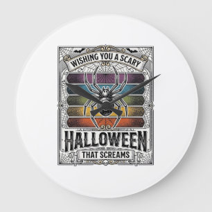 Halloween Spin Spider Verschrikkelijke Retro Gravu Grote Klok