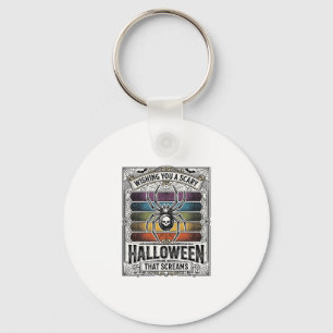 Halloween Spin Spider Verschrikkelijke Retro Gravu Sleutelhanger