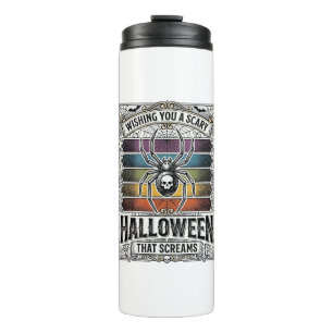 Halloween Spin Spider Verschrikkelijke Retro Gravu Thermosbeker