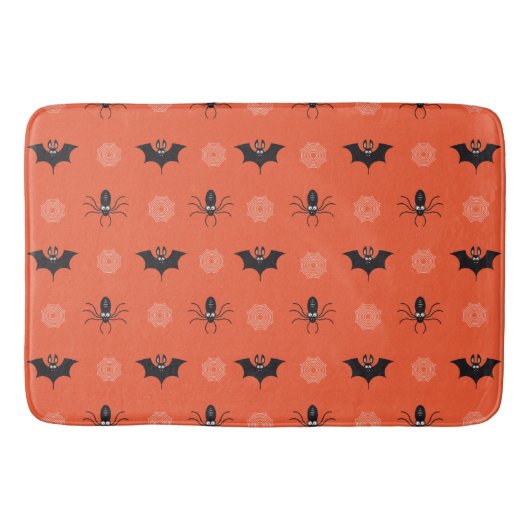 Halloween spin, vleermuis & spinnenweb patroon badmat (Voorkant)