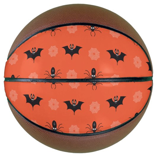 Halloween spin, vleermuis & spinnenweb patroon basketbal (Voorkant)